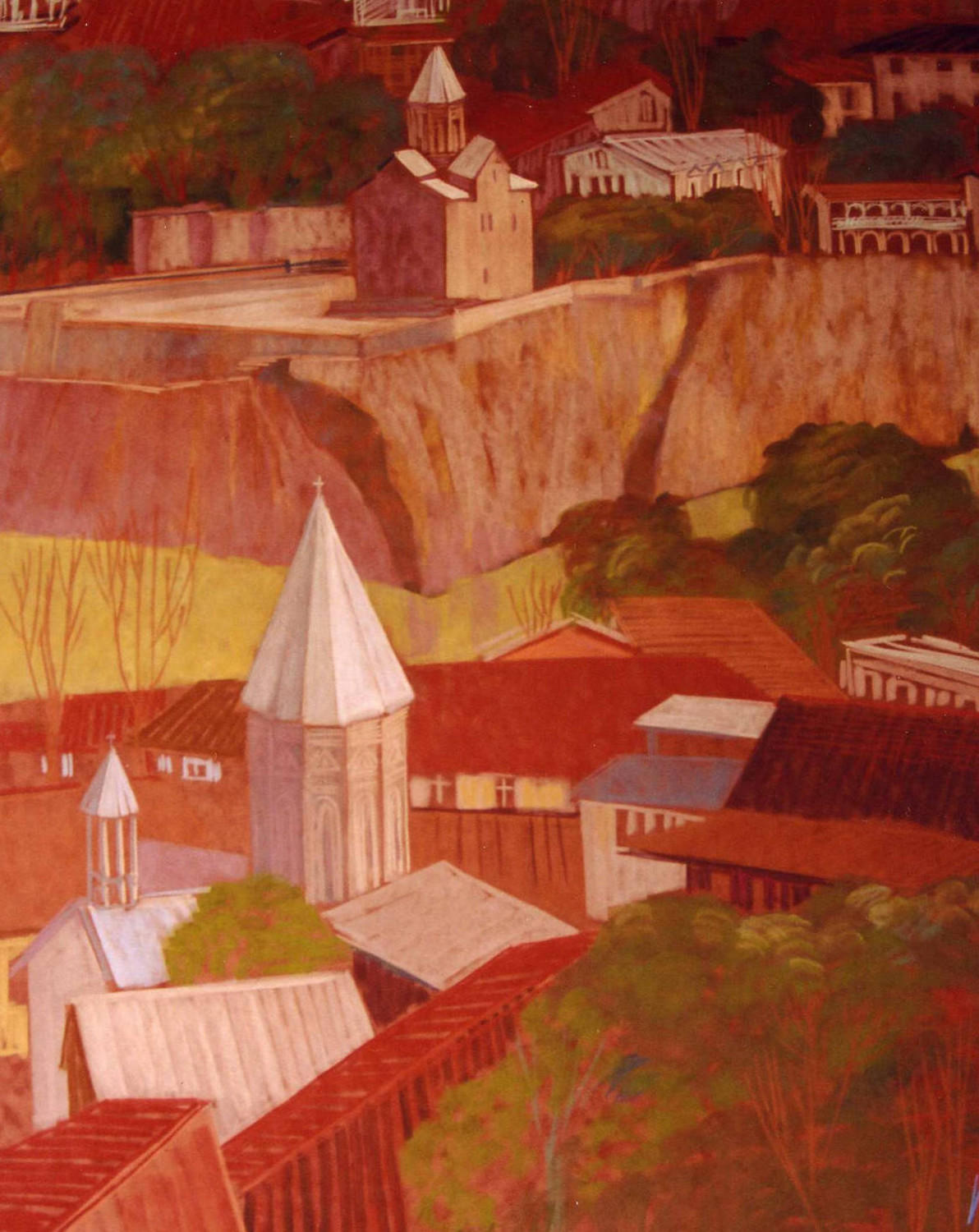 Крыши Тбилиси (Крыши). Ирина Алавердова. 2003, пастель, 80x100