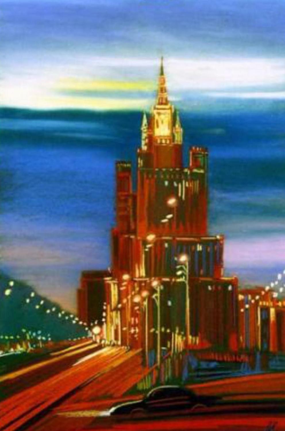 Московская высотка (Москва). Ирина Алавердова. 2008, пастель, 70x100
