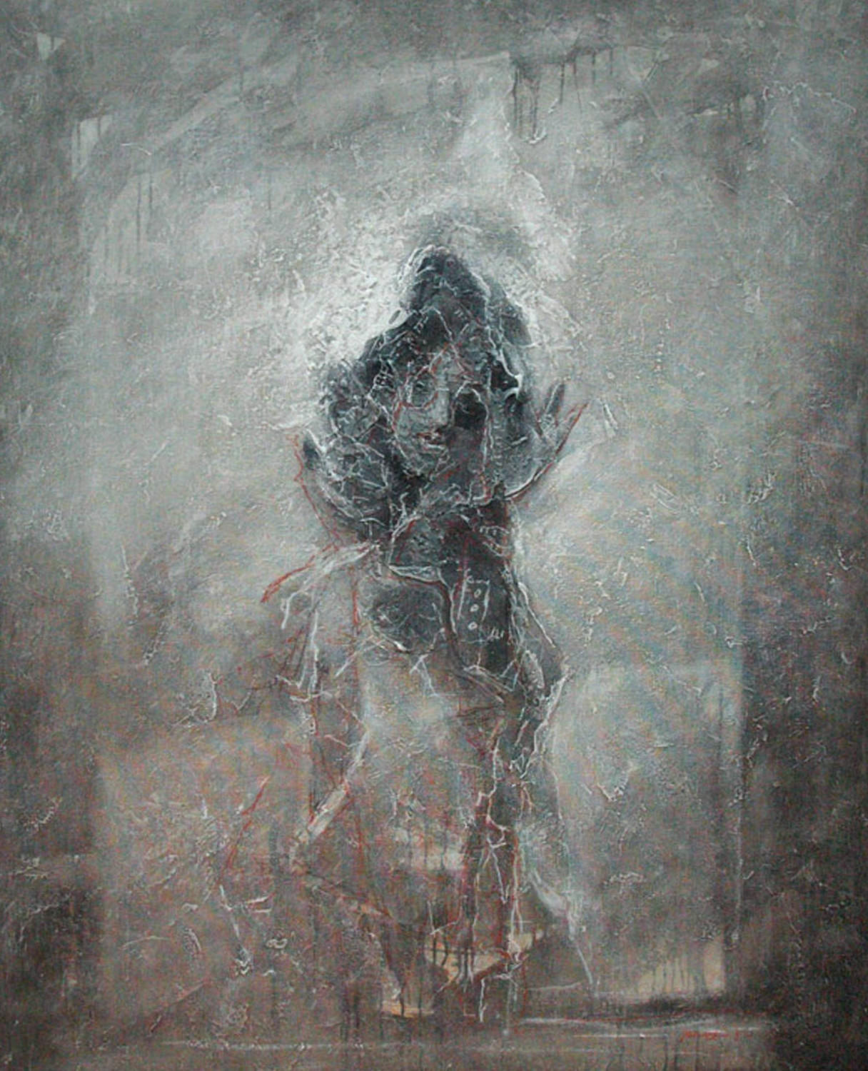 Серый портрет. Владимир Рябчиков. 2006, холст, акрил, 130x140