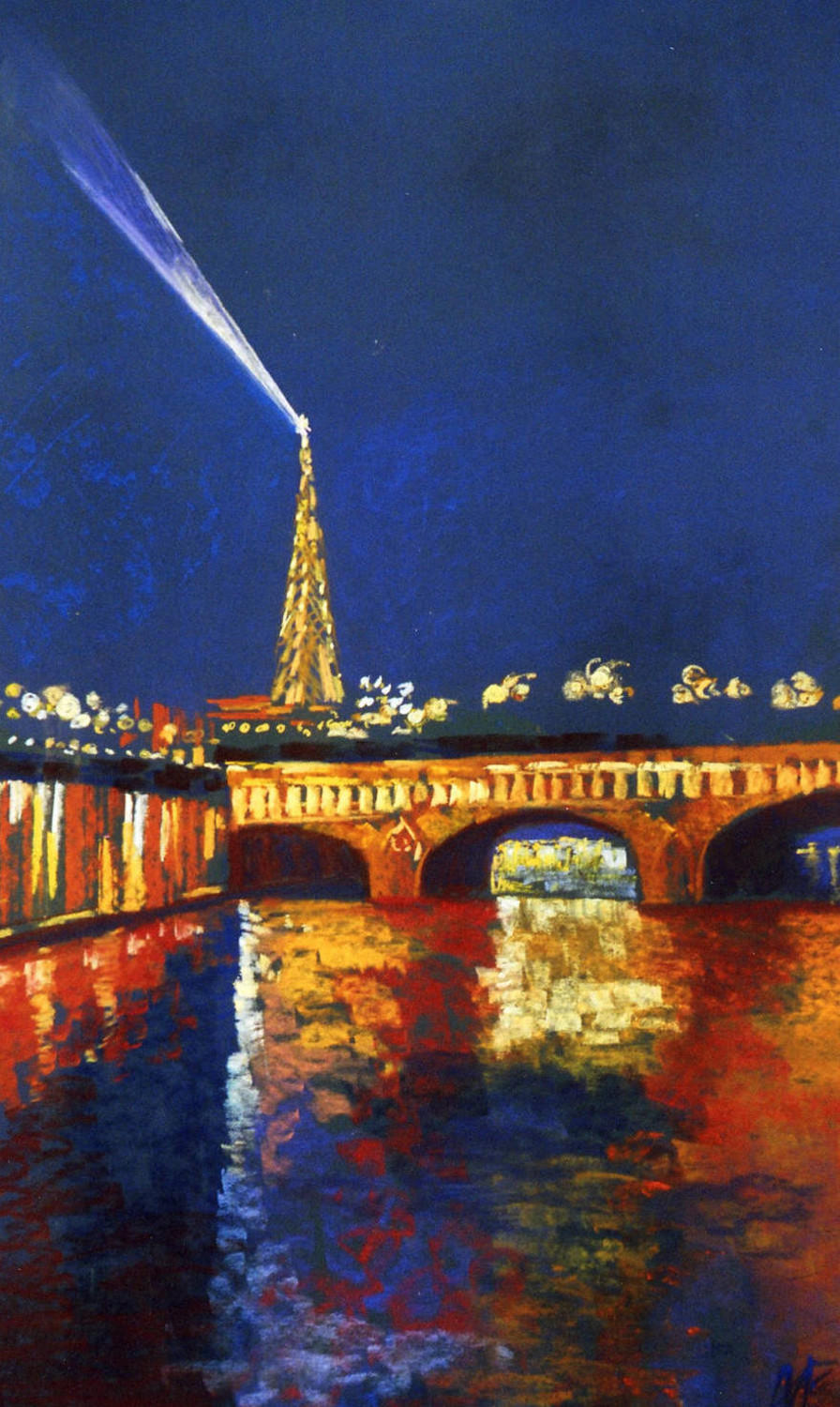 Огни Парижа (Москва). Ирина Алавердова. 2006, пастель, 30x50