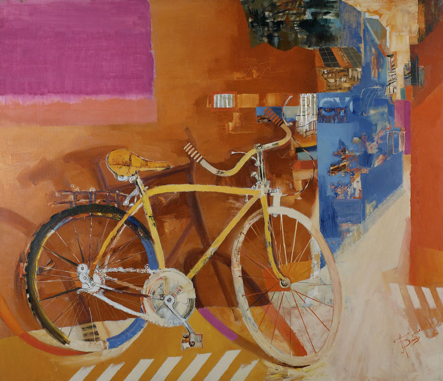 Велосипед (Путешествия). Лилия Баласанова. 1994, холст, масло, 140x120