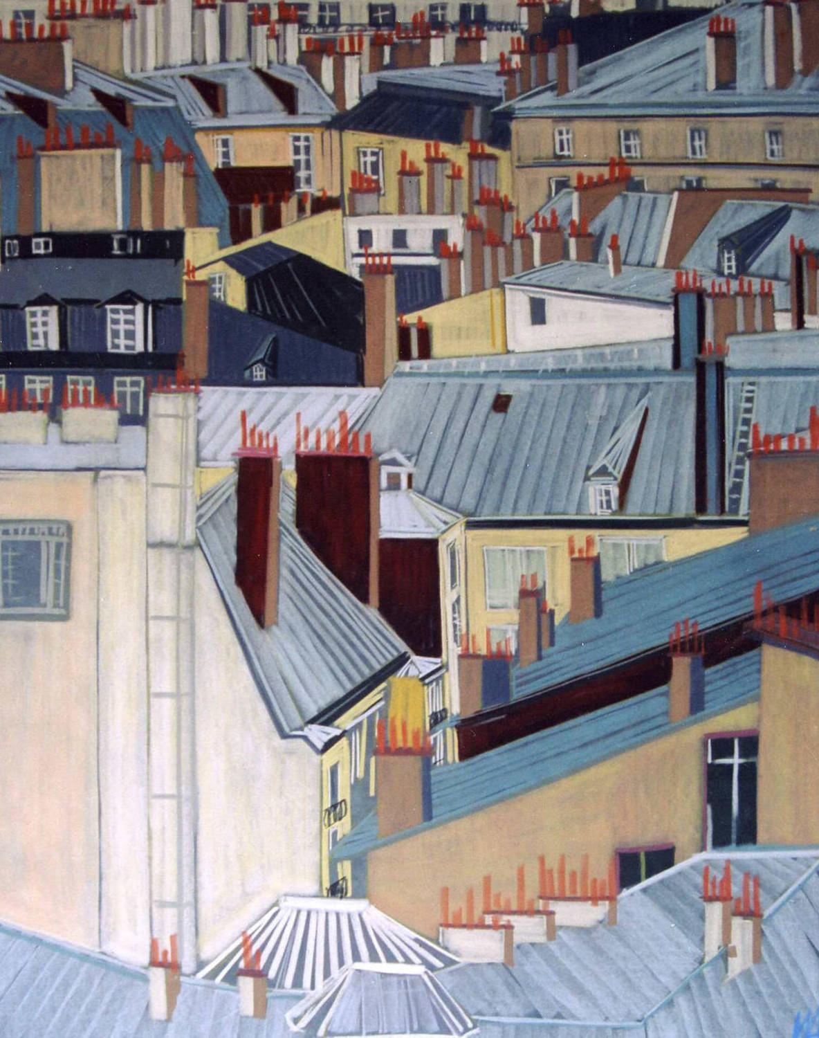 Крыши Парижа (Крыши). Ирина Алавердова. 2002, пастель, 80x100