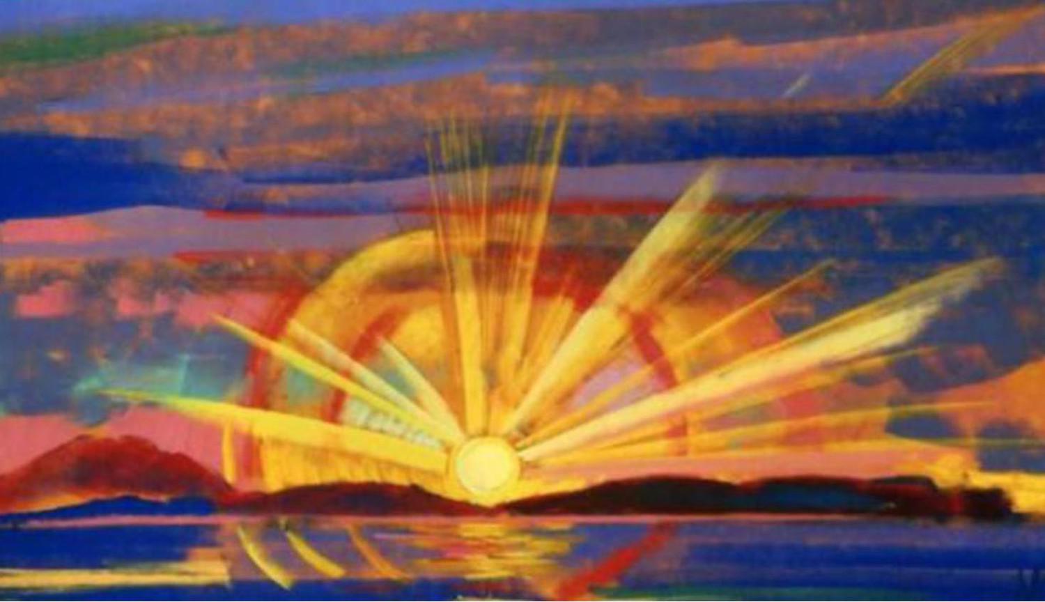 Янтарных солнц, просвеченных сквозь просинь (Симфония Солнца). Ирина Алавердова. 2007, пастель, 60x34