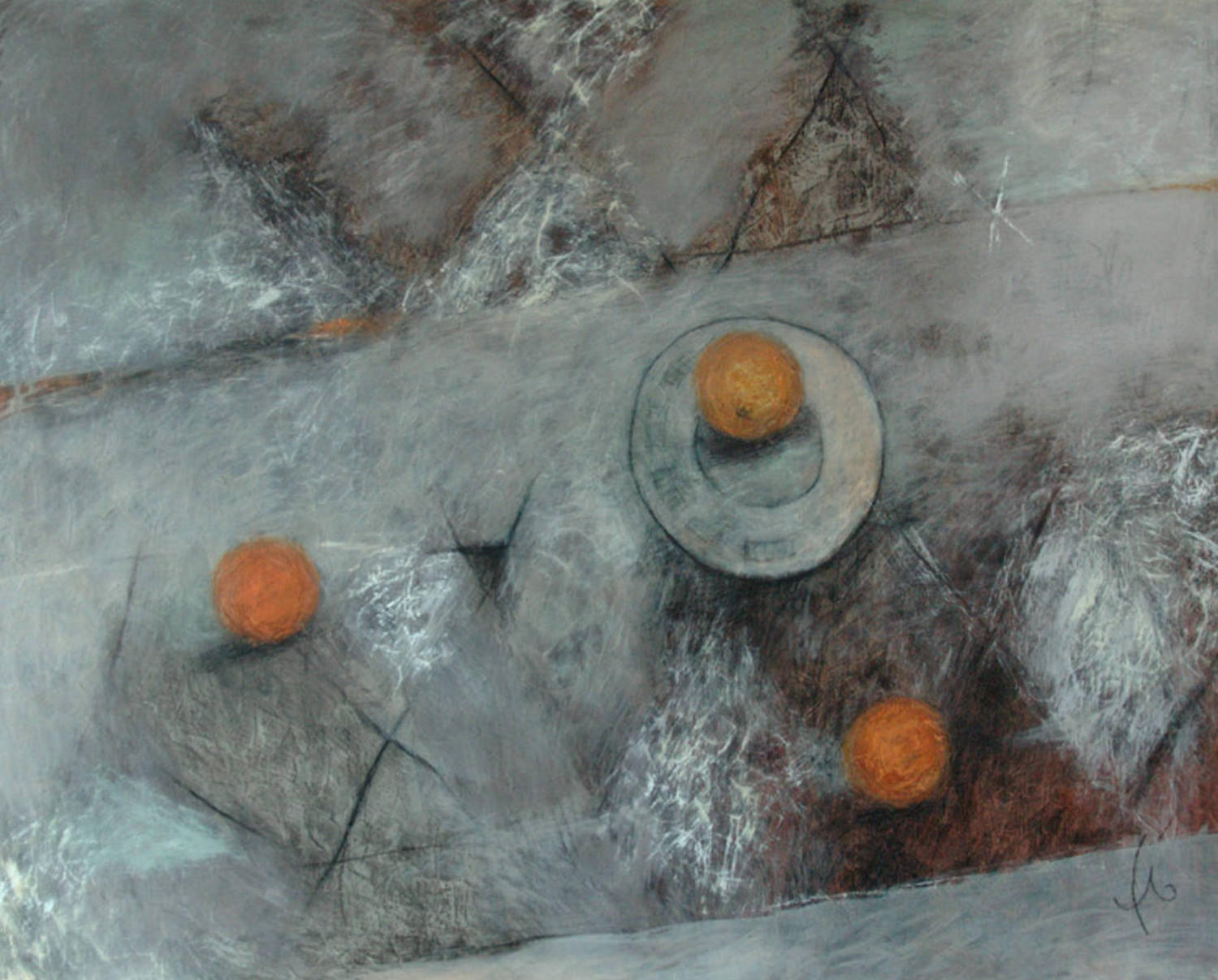 Три апельсина  . Лилиана Спикторенко. 2005, холст, акрил, 80x60