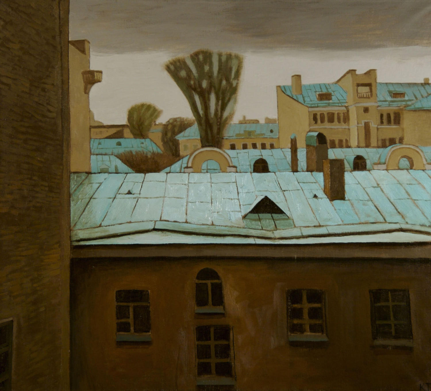 Вид из окна Юлии (Москва). Екатерина Татарская. 2004, холст, масло, 100x90