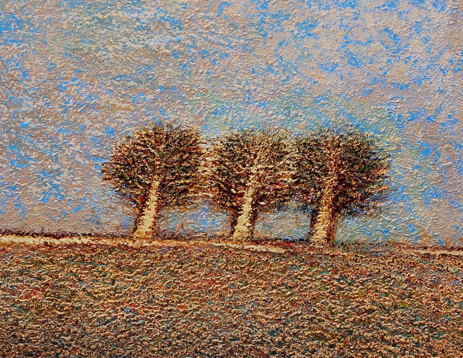 Три дерева (Живопись). Александр Дедушев. 2007, холст, масло, алкид, 60x50