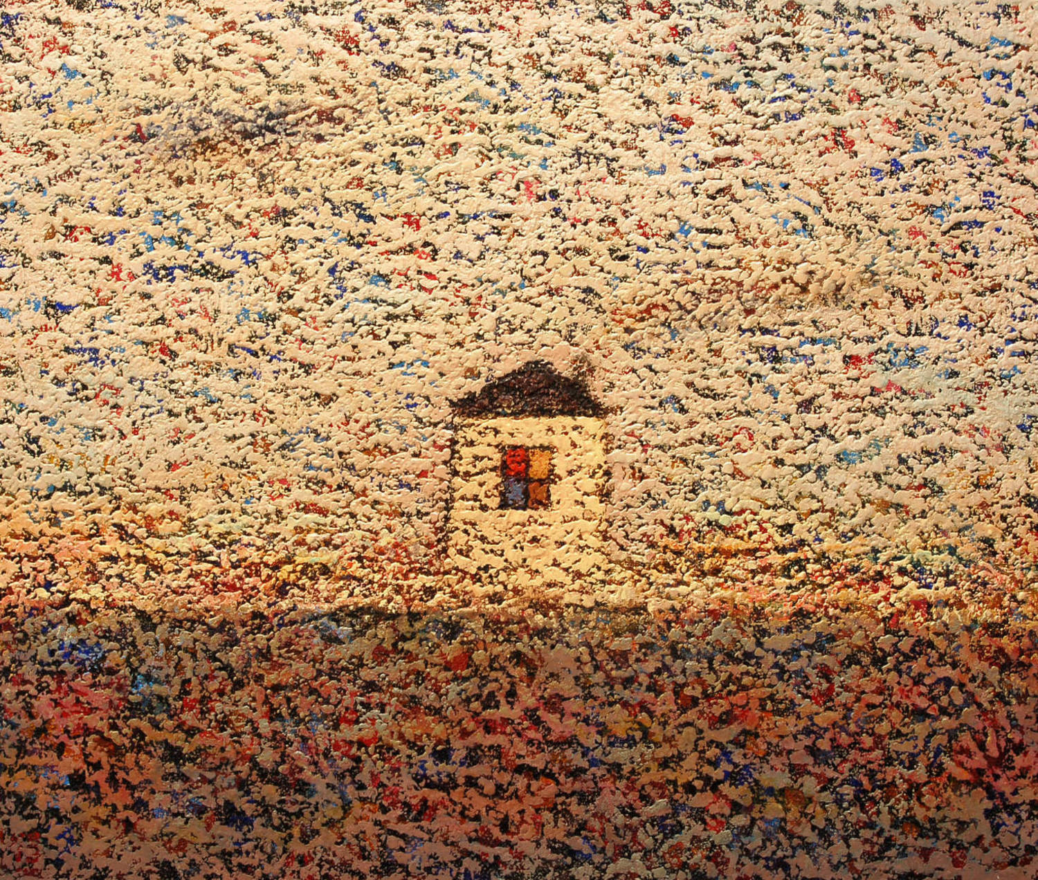 Дом-1 (Шесть домов). Александр Дедушев. 2007, холст, масло, алкид, 60x50