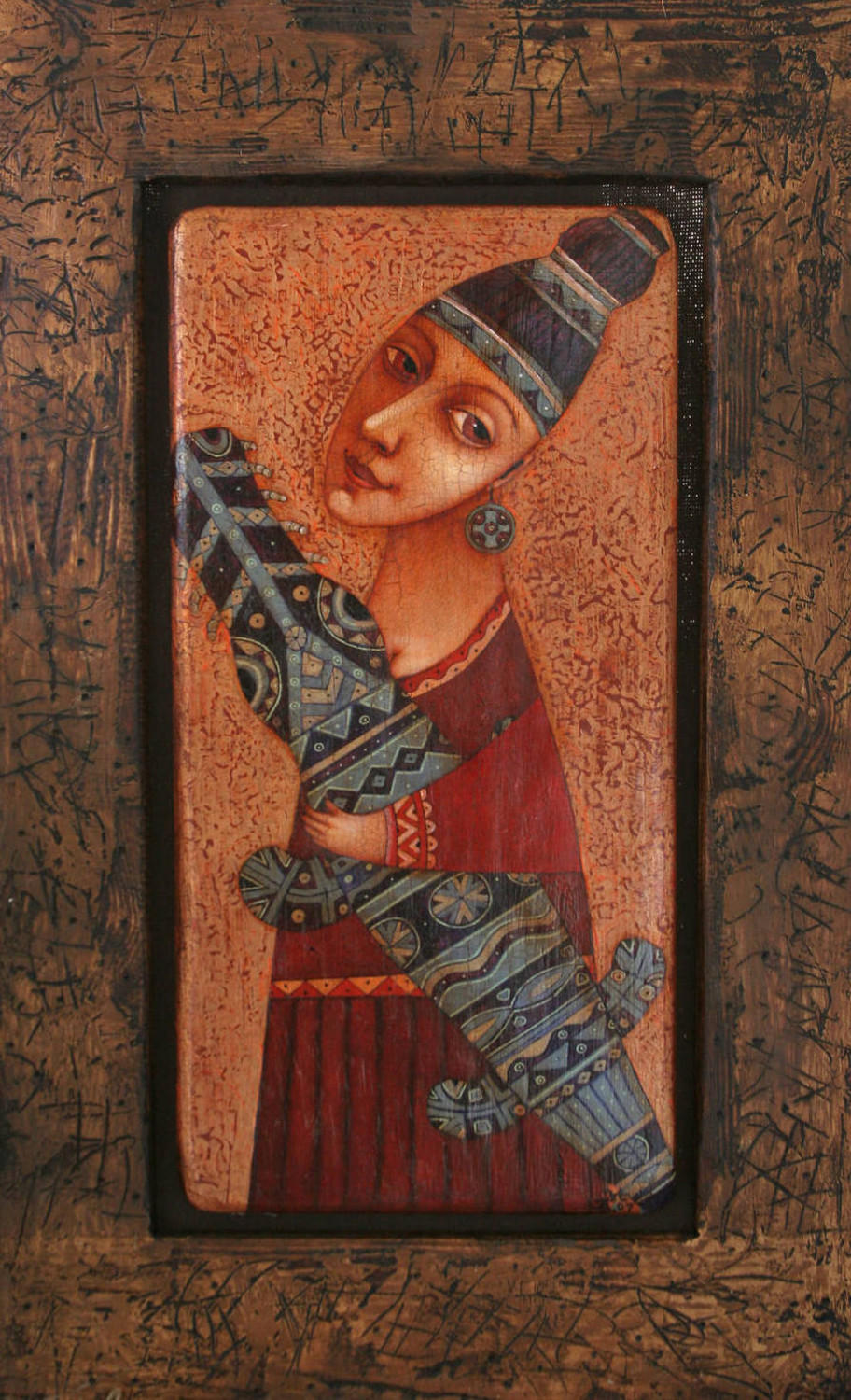 Диковина. Павел Николаев. 2007, дерево, масло, 25x50