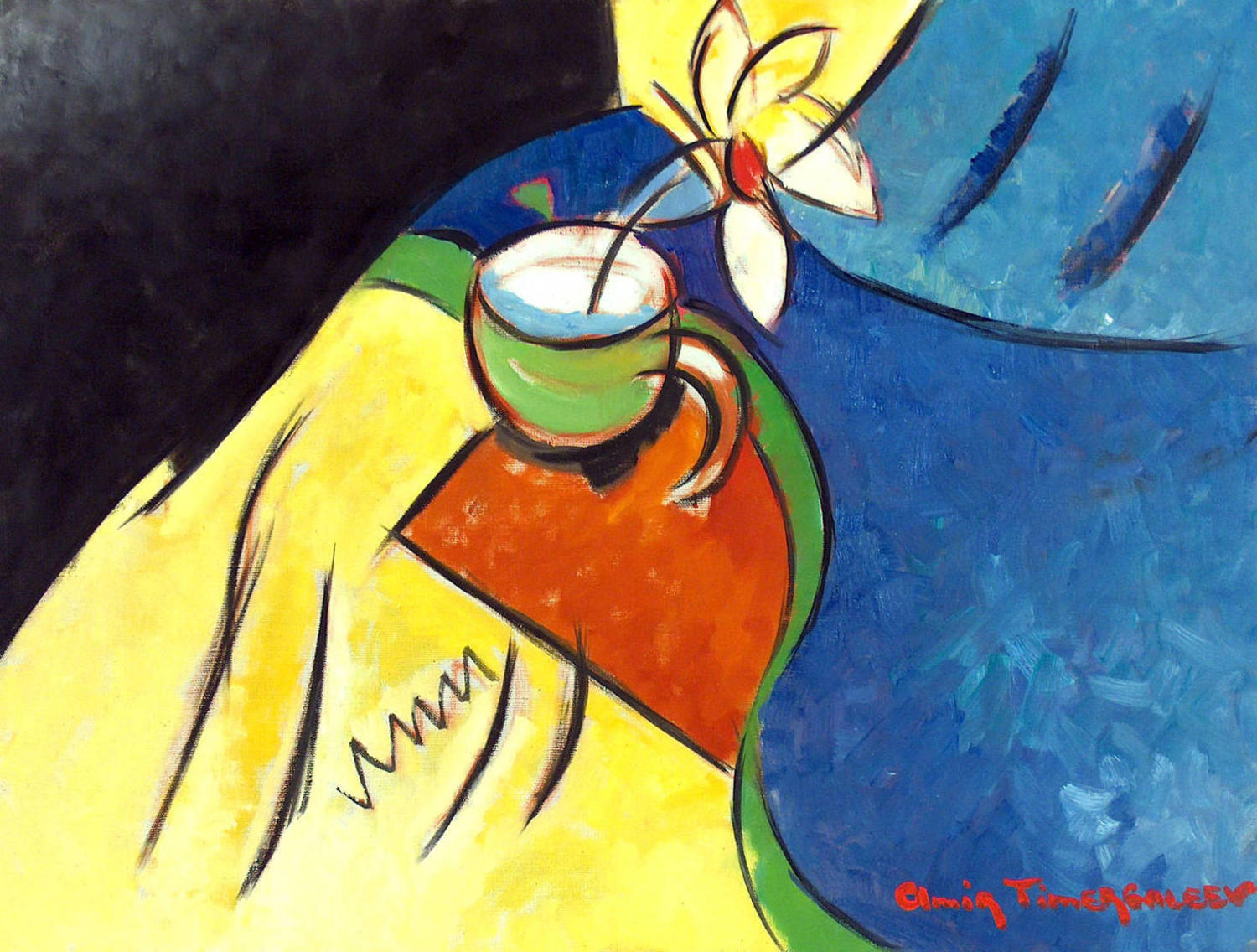 Натюрморт с цветком (Обновленная коллекция). Амир Тимергалеев. 2005, холст, масло, 80x60