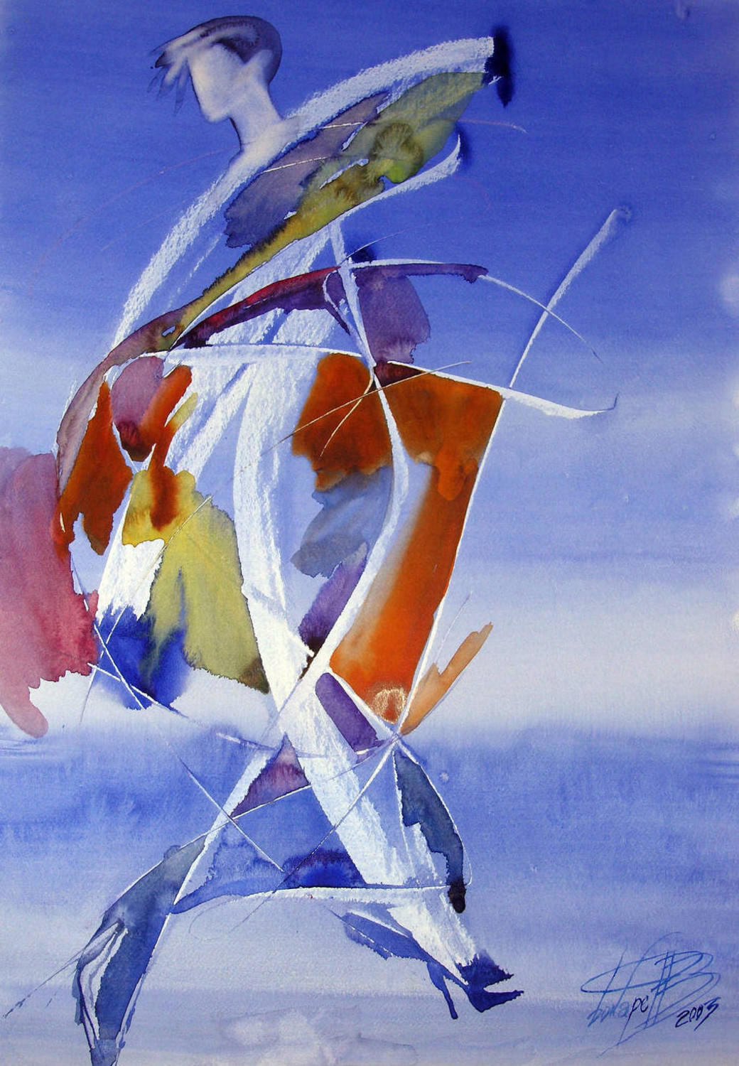 Танец. Виктор Бокарев. 1999, бумага, акварель, 50x70