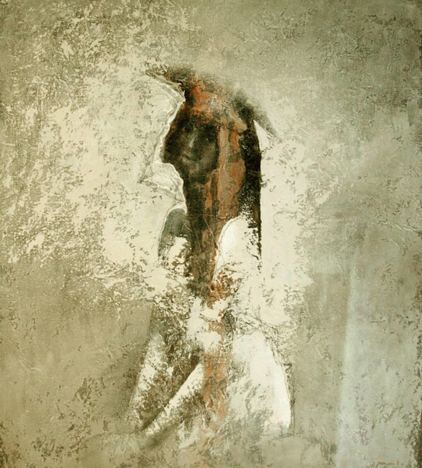 Белый портрет. Владимир Рябчиков. 2006, холст, акрил, 90x100