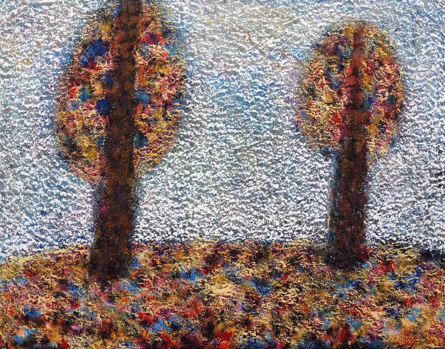 Два дерева (Живопись). Александр Дедушев. 2006, холст, масло, алкид, 80x60