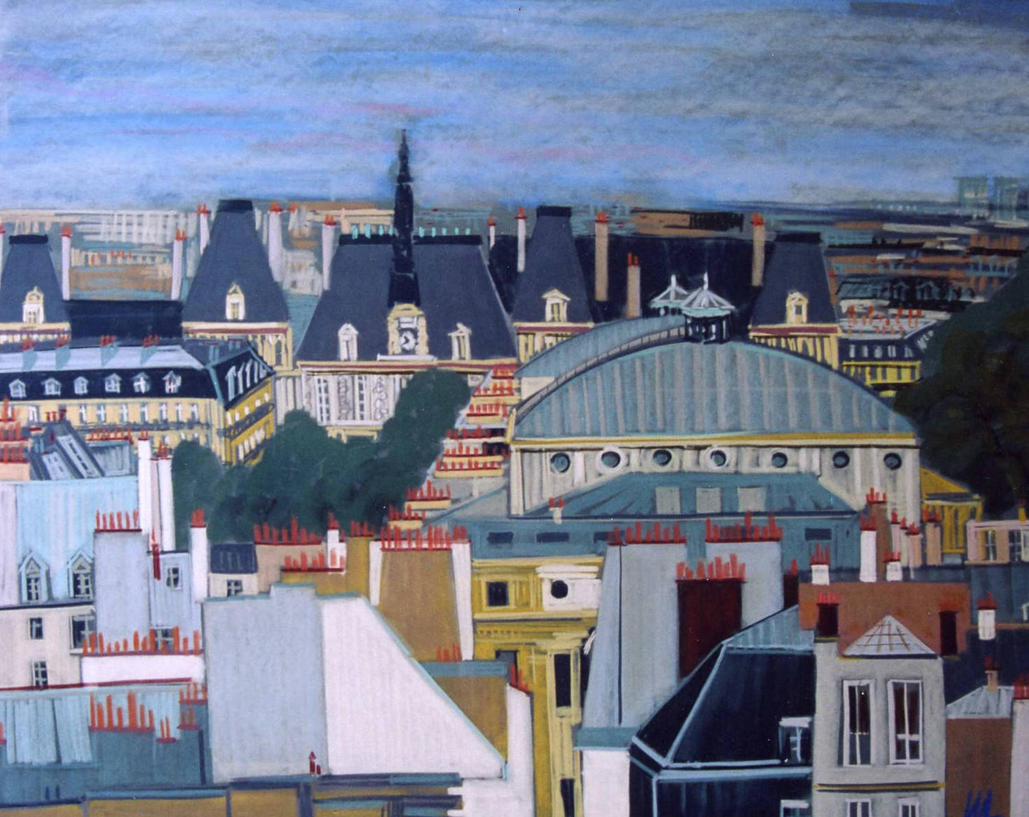 Крыши Парижа (Крыши). Ирина Алавердова. 2002, пастель, 100x80