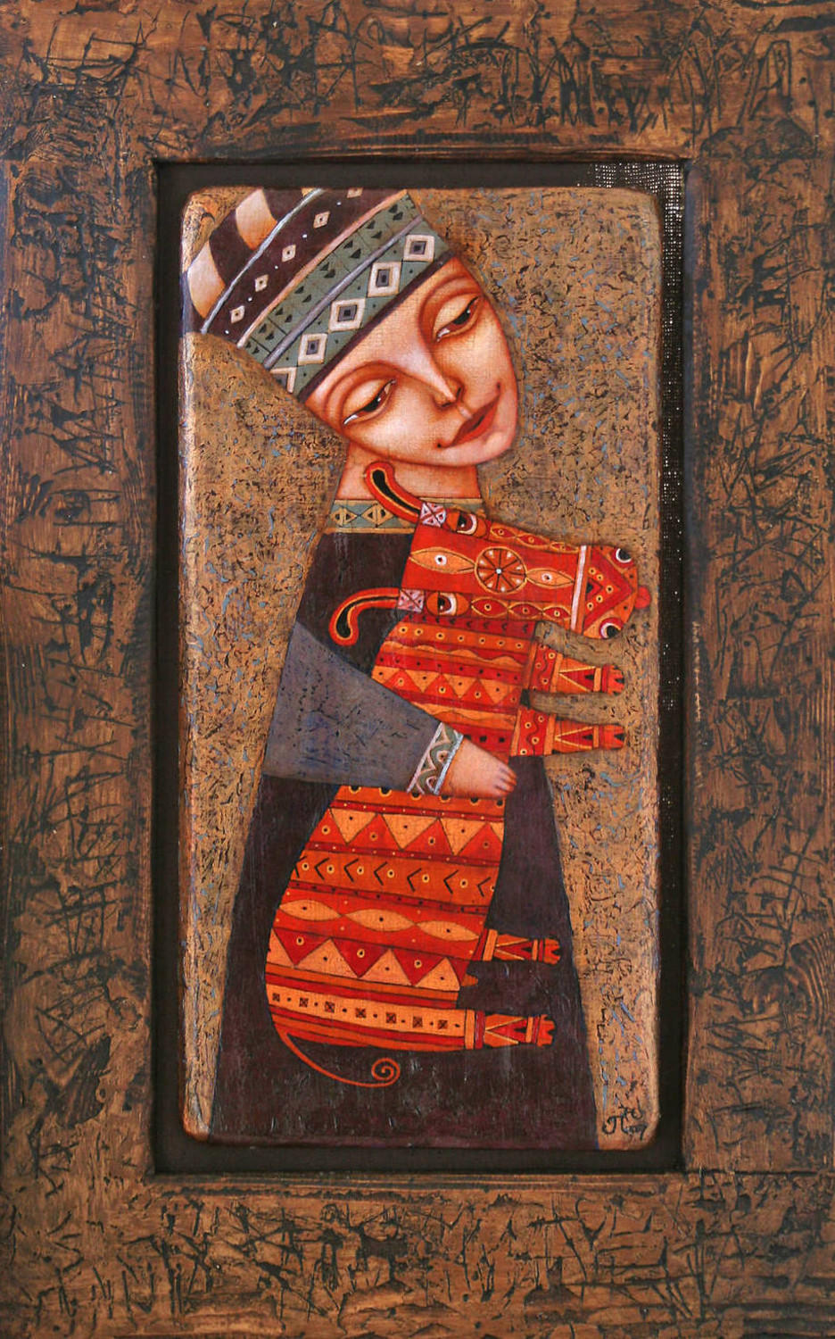 Диковина-2. Павел Николаев. 2007, дерево, масло, 25x50