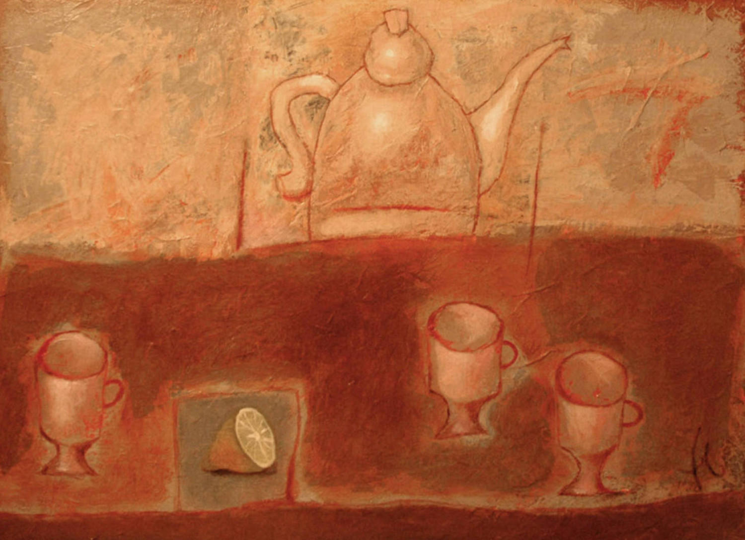 Красный чай   . Лилиана Спикторенко. 2006, холст, акрил, 70x50